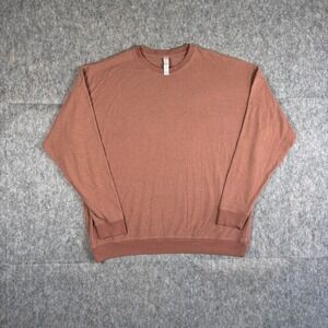 ALO Yoga Crewneck Sweatshirt Women's Large Inside Out Fleece Pink Orange